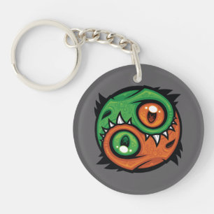 Porte-clés Dragons Yin Yang Verts et Orange