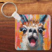 Porte-clés Drama Lama Personnalisable Funky Hipster Mignon (Recto)