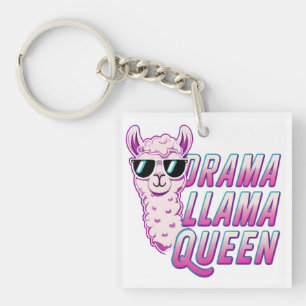 Porte-clés Drama Llama Queen Cute Llama Avec Lunettes De Sole