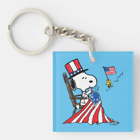 Porte-clés Drapeau 4 juillet à coudre Snoopy (Devant)