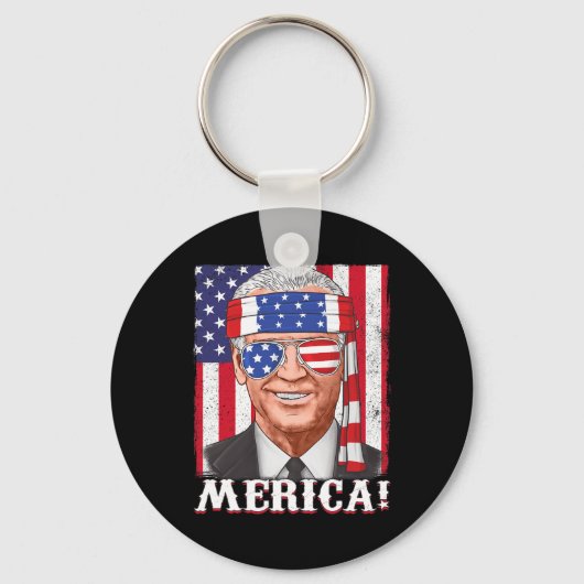 Porte-clés Drapeau 4 juillet Joe Biden Merica USA (Recto)