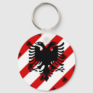 Porte-clés Drapeau à rayures albanais