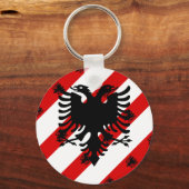 Porte-clés Drapeau à rayures albanais (Recto)