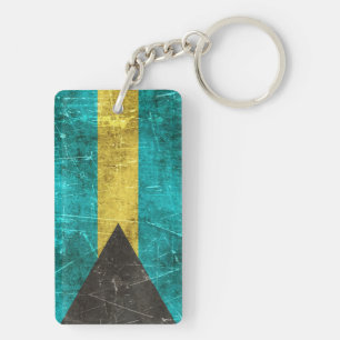 Porte-clés Drapeau âgé et rayé de cru des Bahamas