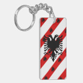 Porte-clés Drapeau albanais de rayures (Devant gauche)