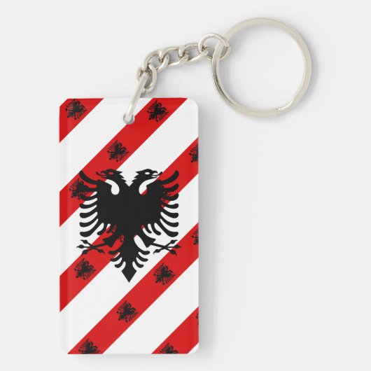 Porte-clés Drapeau albanais de rayures (Dos)