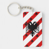 Porte-clés Drapeau albanais de rayures (Devant)