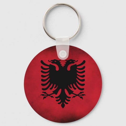 Porte-clés Drapeau albanais Grunge [haute qualité] (Recto)