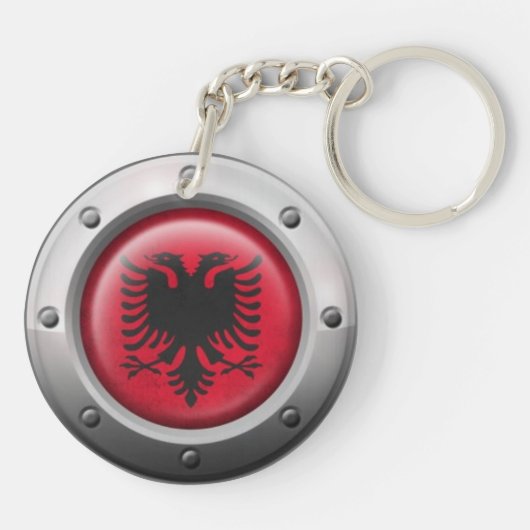 Porte-clés Drapeau albanais industriel avec le graphique en (Dos)