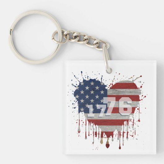 Porte-clés Drapeau américain 1776 (Devant)