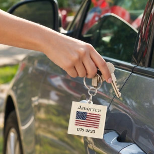 Porte-clés Drapeau Américain 1776 à 2026 États-Unis 250e Anni