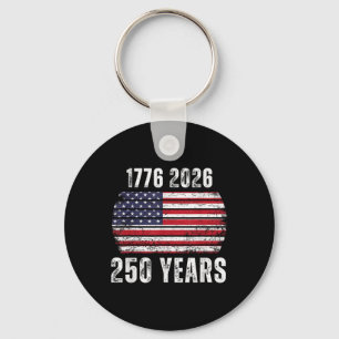 Porte-clés Drapeau américain 250e anniversaire États-Unis Joy