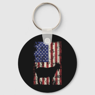 Porte-clés Drapeau américain 4 juillet chèvre patriotique