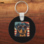 Porte-clés Drapeau américain 4 juillet Rottweiler Dog Art (Recto)