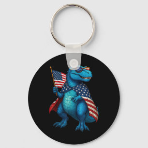 Porte-clés Drapeau américain 4 juillet T Rex Dinosaur