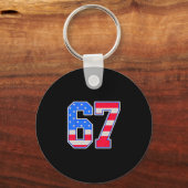 Porte-clés Drapeau Américain 67 Six Sept Mème (Recto)