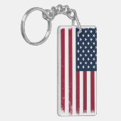 Porte-clés Drapeau américain acrylique rectangle Porte - clé (Devant gauche)