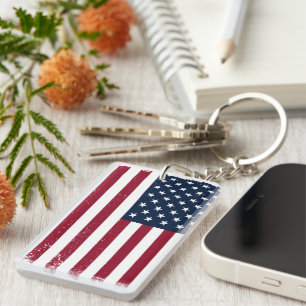 Porte-clés Drapeau américain acrylique rectangle Porte - clé