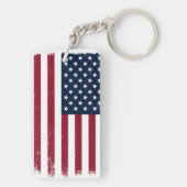 Porte-clés Drapeau américain acrylique rectangle Porte - clé (Dos)