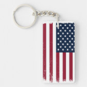 Porte-clés Drapeau américain acrylique rectangle Porte - clé (Devant)