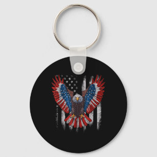 Porte-clés Drapeau Américain Aigle Chauve 4 Juillet Usa Patri