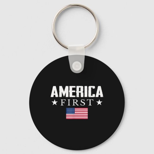 Porte-clés Drapeau américain America First (Recto)