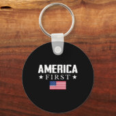 Porte-clés Drapeau américain America First (Recto)