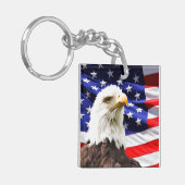 Porte-clés Drapeau américain avec aigle chauve (Devant gauche)