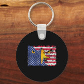 Porte-clés Drapeau américain Bald Eagle 4 juillet (Verso)