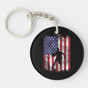 Porte-clés Drapeau américain Basketball Vintage Baller patrio