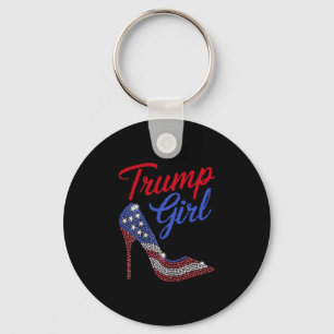Porte-clés Drapeau Américain Bling Patriote Trump Trump Fille
