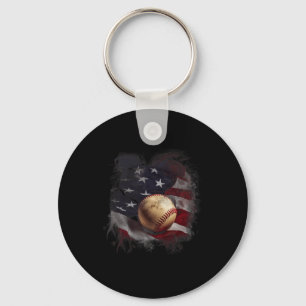 Porte-clés Drapeau américain Bysebyll Vintage 4 juillet Usa P