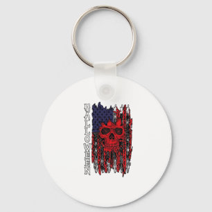 Porte-clés Drapeau américain crâne rouge Halloween Toiles d'a