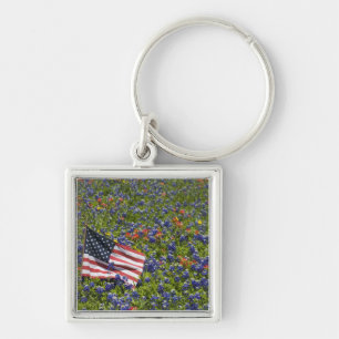 Porte-clés Drapeau américain dans un champ de bleuets, 2