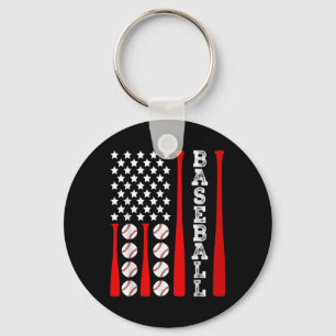Porte-clés Drapeau américain de baseball patriotique - Base V