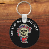 Porte-clés Drapeau américain de crâne gothique (Recto)