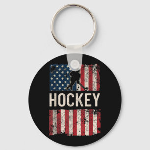 Porte-clés Drapeau américain de hockey - Femmes Enfants Homme