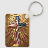 Porte-clés Drapeau américain de la Croix d'or #5 (Verso)