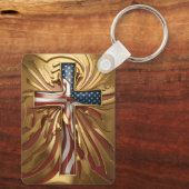 Porte-clés Drapeau américain de la Croix d'or #5 (Verso)