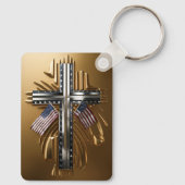 Porte-clés Drapeau américain de la Croix d'or #6 (Verso)