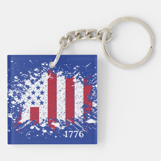Porte-clés Drapeau américain de la paix 1776 (Dos)