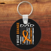 Porte-clés Drapeau américain de sensibilisation à la leucémie (Recto)