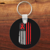 Porte-clés Drapeau américain de sensibilisation au cancer du  (Verso)