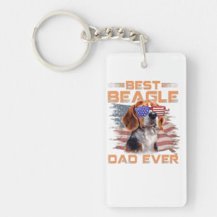 Porte-clés Drapeau américain des hommes meilleur Beagle père 
