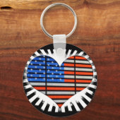 Porte-clés Drapeau américain du coeur patriotique (Verso)