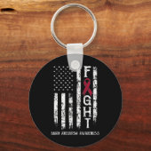 Porte-clés Drapeau américain du guerrier de l'athéisme cérébr (Verso)