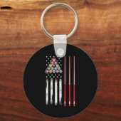 Porte-clés Drapeau américain du joueur de pool (Recto)
