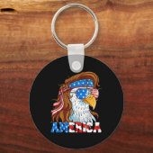 Porte-clés Drapeau américain Eagle 4 juillet Mullet Patriot (Recto)