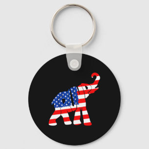 Porte-clés Drapeau américain éléphant Trump pour femmes homme