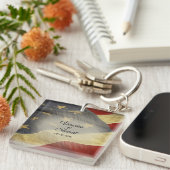 Porte-clés Drapeau américain en détresse (Devant Droit)